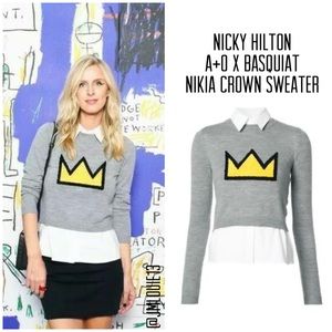 RARE Alice + Olivia x Basquiat Nikia Crown Sweater